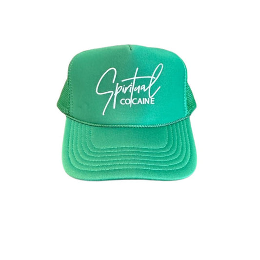 Spiritual Cocaine Foam Emerald Green Trucker Hat