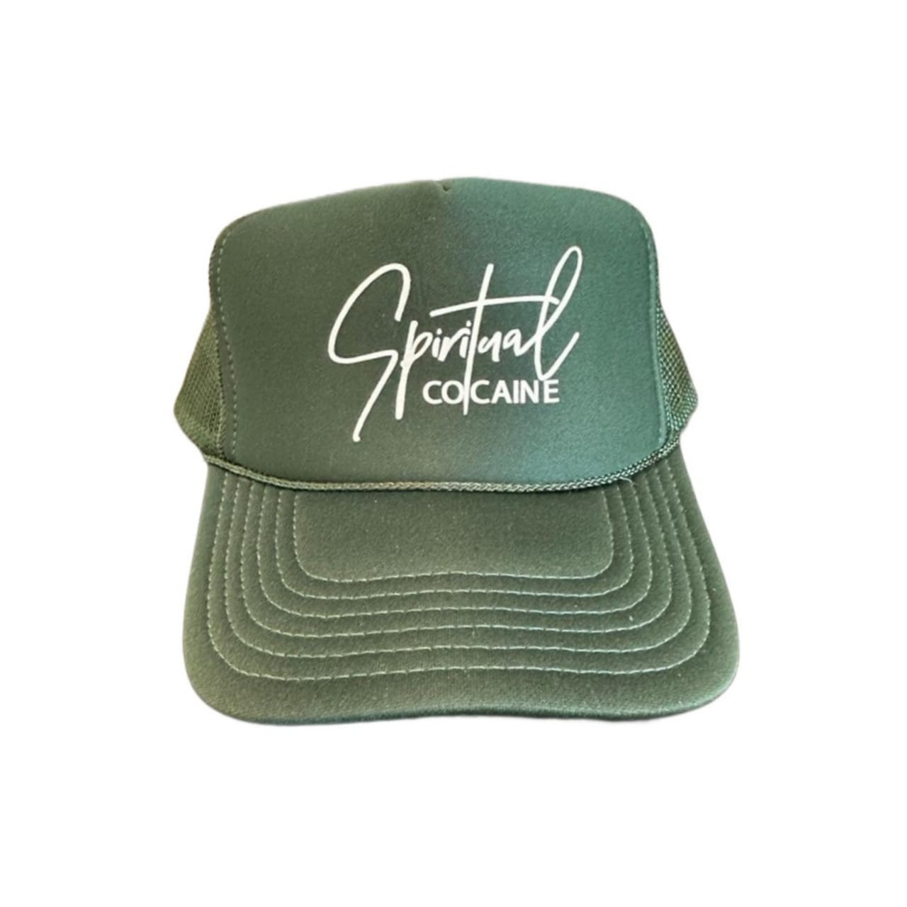 Spiritual Cocaine Foam Forest Green Trucker Hat